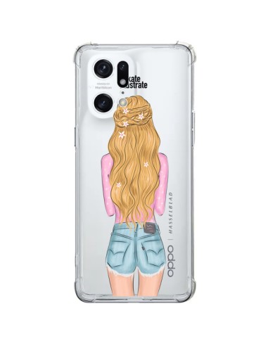 Coque Oppo Find X5 Pro Blonde Don't Care Transparente - kateillustrate