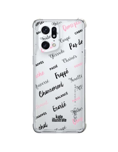 Coque Oppo Find X5 Pro Ballerina Ballerine Mots Transparente - kateillustrate