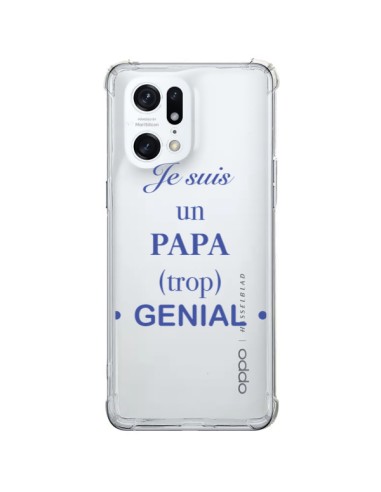 Coque Oppo Find X5 Pro Je suis un papa trop génial Transparente - Laetitia