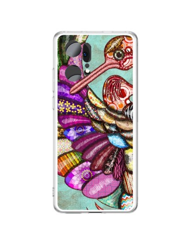 Coque Oppo Find X5 Pro Paon Multicolore Eco Bird - Maximilian San