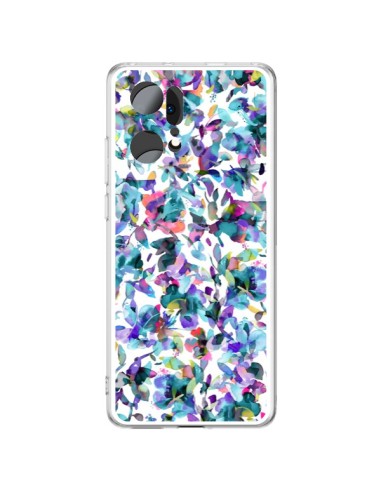 Coque Oppo Find X5 Pro Aquatic Flowers Blue - Ninola Design