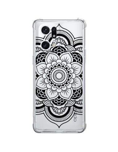 Coque Oppo Find X5 Pro Mandala Noir Azteque Transparente - Nico