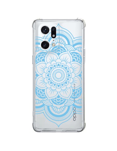 Coque Oppo Find X5 Pro Mandala Bleu Azteque Transparente - Nico