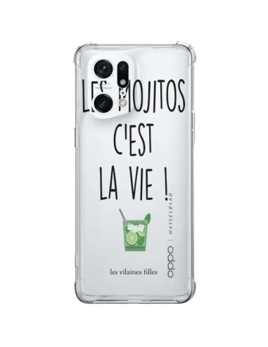 Coque Oppo Find X5 Pro Les Mojitos, c'est la vie Transparente - Les Vilaines Filles