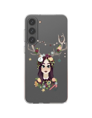 Cover Samsung Galaxy S23 Plus 5G Donna Natale Legno Cervo Trasparente - Chapo