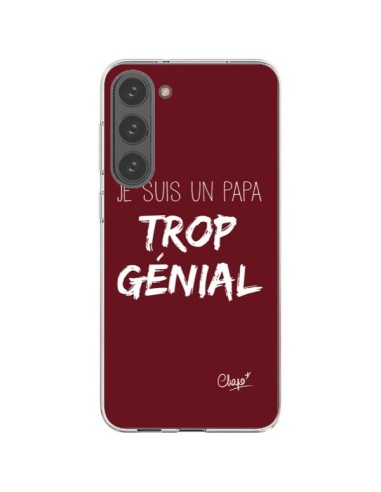 Cover Samsung Galaxy S23 Plus 5G Sono un Papà Geniale Rosso Bordeaux - Chapo