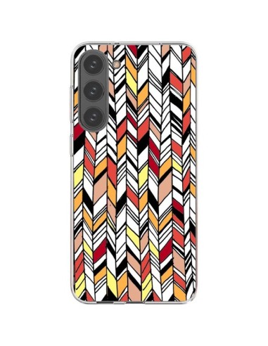 Cover Samsung Galaxy S23 Plus 5G Grafico Azteco Rosso Arancione - Léa Clément