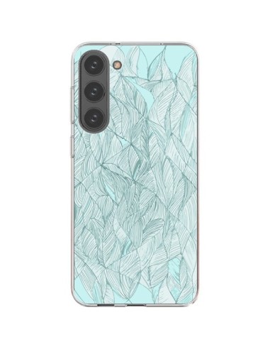 Coque Samsung Galaxy S23 Plus 5G Courbes Meandre Bleu Vert Nuageux -  Léa Clément