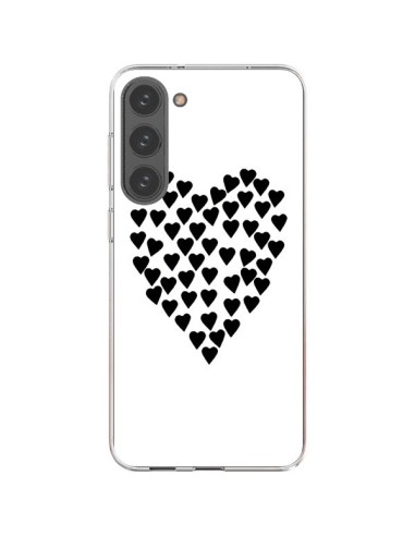 Coque Samsung Galaxy S23 Plus 5G Coeur en coeurs noirs - Project M