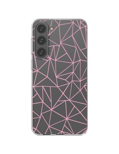 Cover Samsung Galaxy S23 Plus 5G Linee Trangolo Rosa Trasparente - Project M