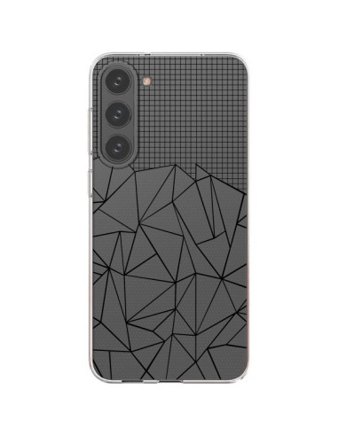 Cover Samsung Galaxy S23 Plus 5G Linee Griglia Grid Abstract Nero Trasparente - Project M