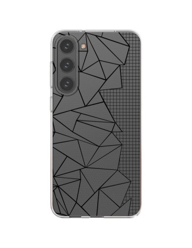 Coque Samsung Galaxy S23 Plus 5G Lignes Grilles Side Grid Abstract Noir Transparente - Project M