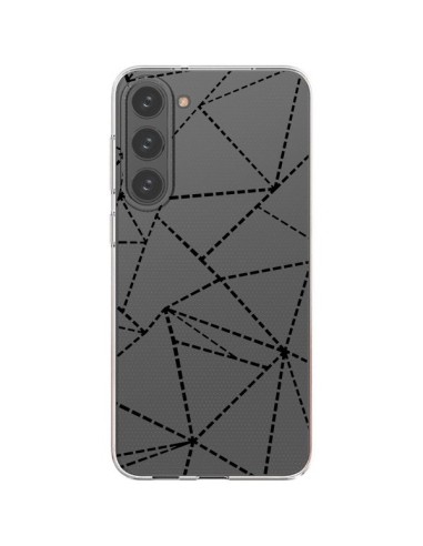 Cover Samsung Galaxy S23 Plus 5G Linee Punti Astratto Nero Trasparente - Project M