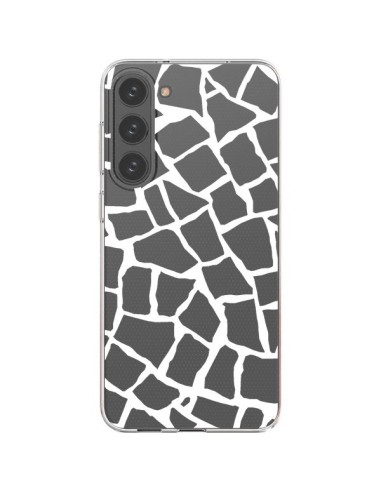 Coque Samsung Galaxy S23 Plus 5G Girafe Mosaïque Blanc Transparente - Project M