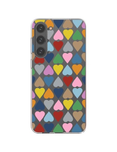 Coque Samsung Galaxy S23 Plus 5G Coeurs Heart Couleur Transparente - Project M