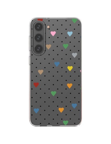 Coque Samsung Galaxy S23 Plus 5G Point Coeur Coloré Pin Point Heart Transparente - Project M