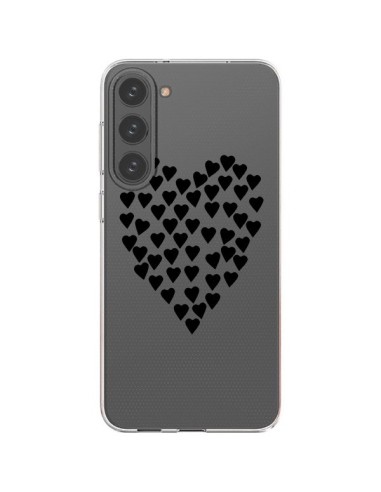 Cover Samsung Galaxy S23 Plus 5G Cuori Amore Nero Trasparente - Project M