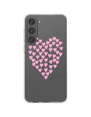 Cover Samsung Galaxy S23 Plus 5G Cuori Amore Rosa Trasparente - Project M