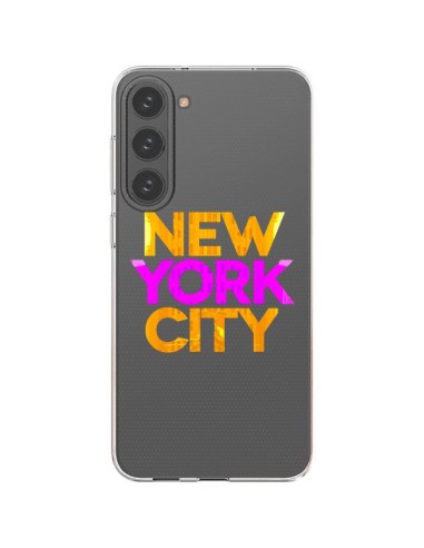 Cover Samsung Galaxy S23 Plus 5G New York City NYC Arancione Rosa Trasparente - Javier Martinez