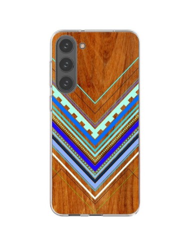 Cover Samsung Galaxy S23 Plus 5G Azteco Arbutus Blue Legno Aztec Tribal - Jenny Mhairi