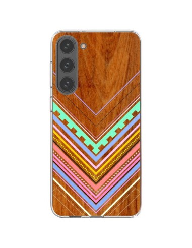 Cover Samsung Galaxy S23 Plus 5G Azteco Arbutus Pastel Legno Aztec Tribal - Jenny Mhairi