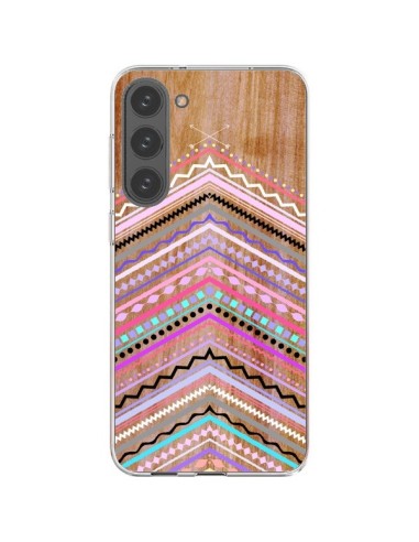 Cover Samsung Galaxy S23 Plus 5G Viola Bosco Legno Azteque Aztec Tribal - Jenny Mhairi