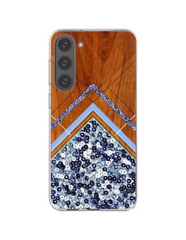 Cover Samsung Galaxy S23 Plus 5G Sequin Geometria Legno Azteco Aztec Tribal - Jenny Mhairi