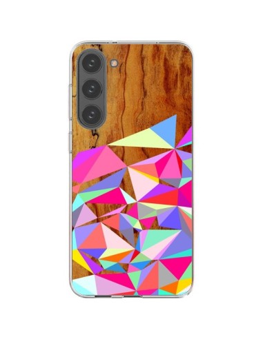 Cover Samsung Galaxy S23 Plus 5G Wooden Multi Geo Legno Azteco Aztec Tribal - Jenny Mhairi