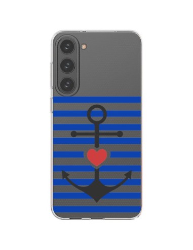 Coque Samsung Galaxy S23 Plus 5G Mariniere Ancre Marin Coeur Transparente - Jonathan Perez