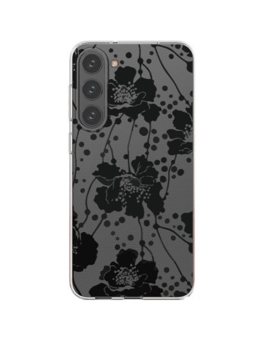 Samsung Galaxy S23 Plus 5G Case Flowers Blacks Clear - Dricia Do