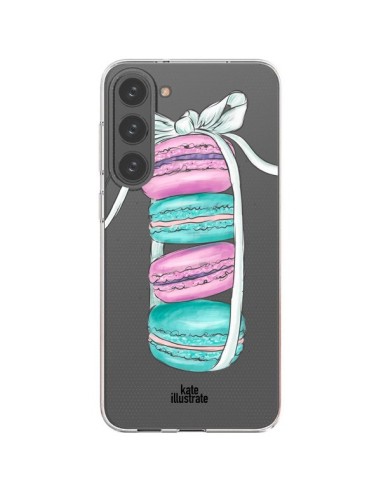 Coque Samsung Galaxy S23 Plus 5G Macarons Pink Mint Rose Transparente - kateillustrate