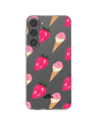 Cover Samsung Galaxy S23 Plus 5G Gelato Fragola Trasparente - kateillustrate