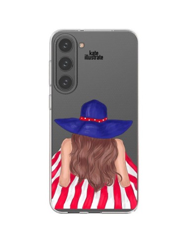 Cover Samsung Galaxy S23 Plus 5G Beah Girl Ragazza Spiaggia Trasparente - kateillustrate