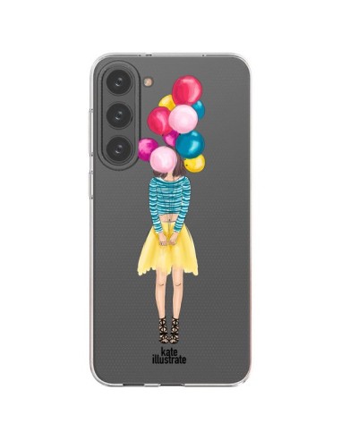 Coque Samsung Galaxy S23 Plus 5G Girls Balloons Ballons Fille Transparente - kateillustrate