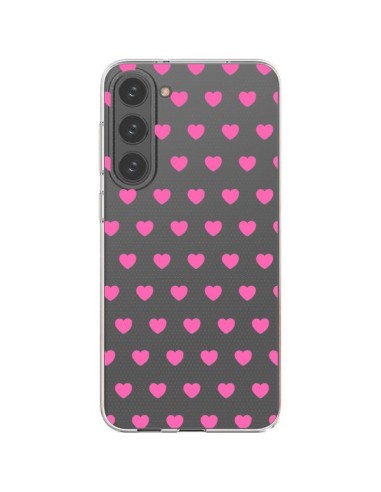 Cover Samsung Galaxy S23 Plus 5G Cuore Amore Rosa Trasparente - Laetitia