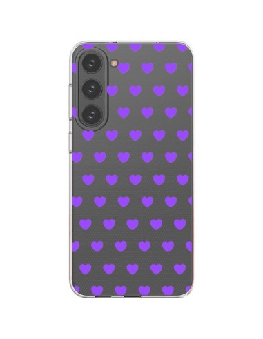 Cover Samsung Galaxy S23 Plus 5G Cuore Amore Viola Trasparente - Laetitia