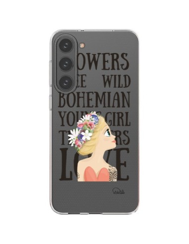 Coque Samsung Galaxy S23 Plus 5G Flowers Love Transparente - Lolo Santo