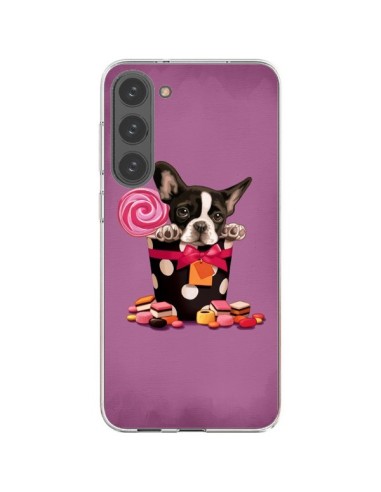 Coque Samsung Galaxy S23 Plus 5G Chien Dog Boite Noeud Papillon Pois Bonbon - Maryline Cazenave