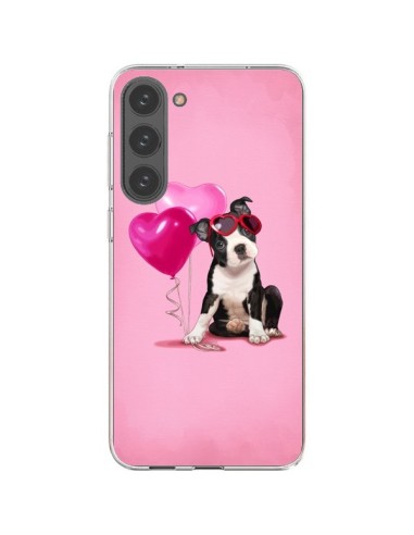 Cover Samsung Galaxy S23 Plus 5G Cane Palloncino Occhiali Cuore Rosa - Maryline Cazenave