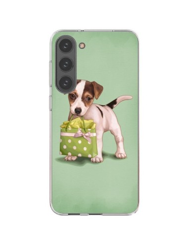 Cover Samsung Galaxy S23 Plus 5G Cane Shopping Sacchetto a Pois Verde - Maryline Cazenave