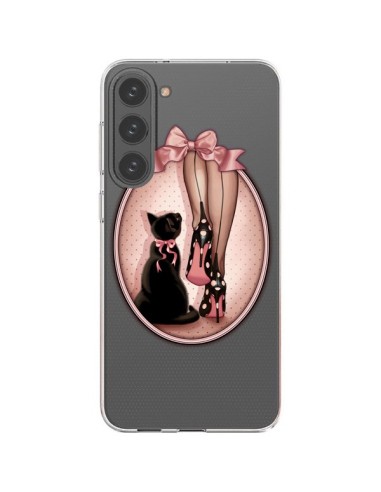 Samsung Galaxy S23 Plus 5G Case Lady Cat Bow tie Polka Scarpe Clear - Maryline Cazenave