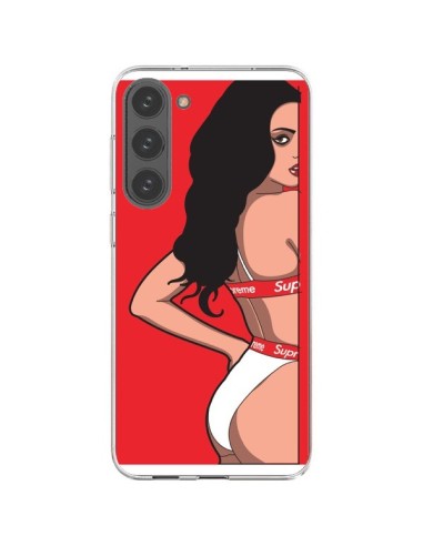 Coque Samsung Galaxy S23 Plus 5G Pop Art Femme Rouge - Mikadololo