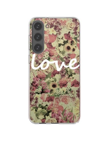 Coque Samsung Galaxy S23 Plus 5G Love Blanc Flower - Monica Martinez