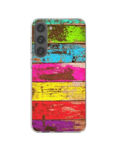 Cover Samsung Galaxy S23 Plus 5G Legno Colorato Vintage - Maximilian San