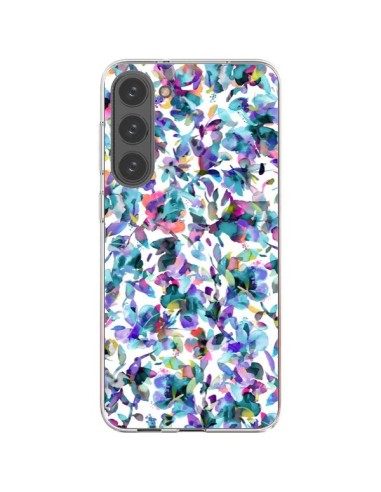 Coque Samsung Galaxy S23 Plus 5G Aquatic Flowers Blue - Ninola Design