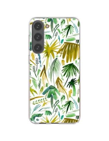 Cover Samsung Galaxy S23 Plus 5G Brushstrokes Tropicali Palme Verdi - Ninola Design