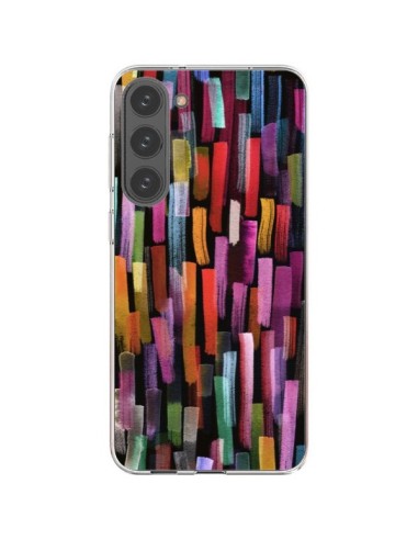 Cover Samsung Galaxy S23 Plus 5G Colorful Brushstrokes Nero - Ninola Design