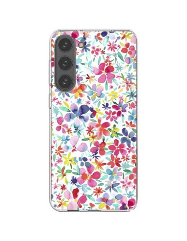 Cover Samsung Galaxy S23 Plus 5G Colorful Fiori Petals Blu - Ninola Design