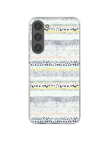 Coque Samsung Galaxy S23 Plus 5G Little Textured Dots Green - Ninola Design