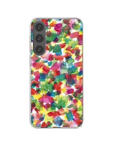 Coque Samsung Galaxy S23 Plus 5G Speckled Watercolor Blue - Ninola Design